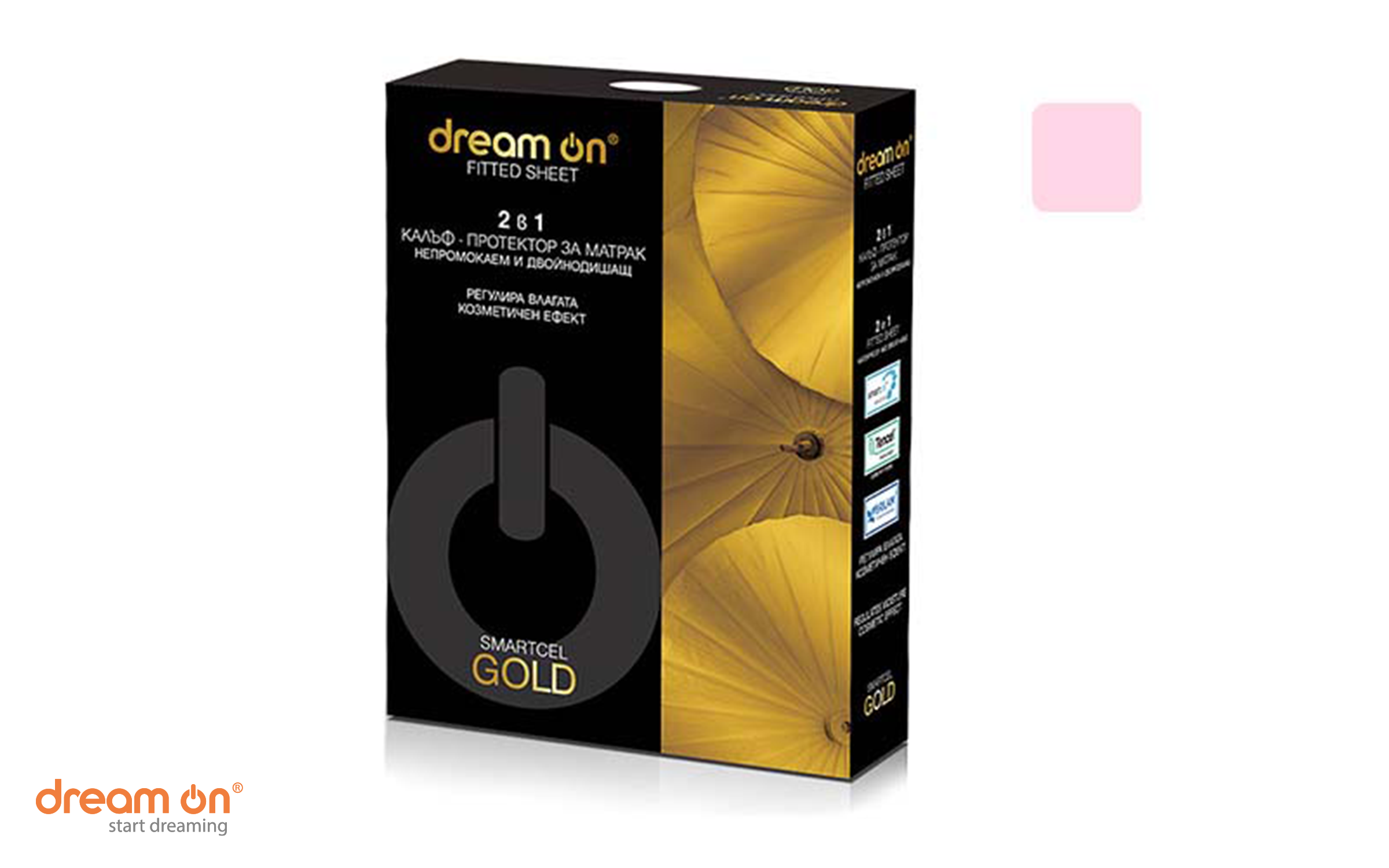 Mattress protector 120/190 - 200 Smartcel Gold, pink  2